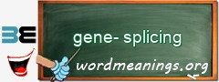 WordMeaning blackboard for gene-splicing